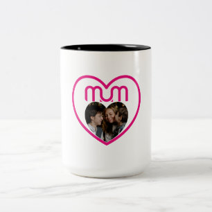 Rosa MAMMA Kärlek Foto ram Två-Tonad Mugg