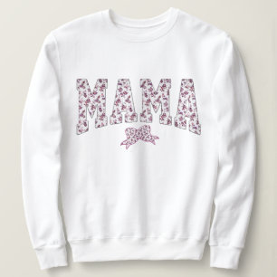 Rosa Mamma Kawaii Sweatshirt, Boho Blommigt Rosa M T Shirt