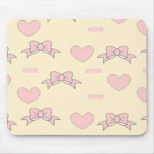 Rosa mamma kräm mönster musmatta