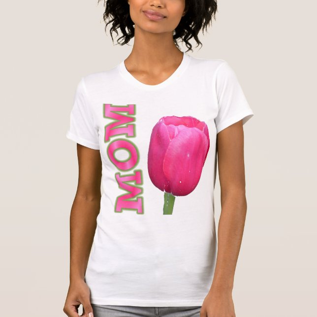 Rosa mamma med rosa tulp t shirt (Framsida)