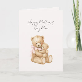 Rosa Mamma Mors Dag Teddybjörnar Kort