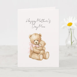 Rosa Mamma Mors Dag Teddybjörnar Kort