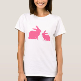 Rosa Mamma och Baby Bunny T Shirt