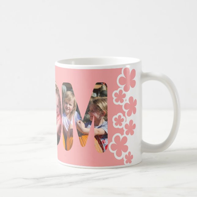 Rosa Mamma Personlig Photo Kaffemugg (Höger)