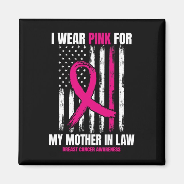 Rosa Mamma Svärmor Breast Cancer Awareness Ame Magnet (Framsidan)