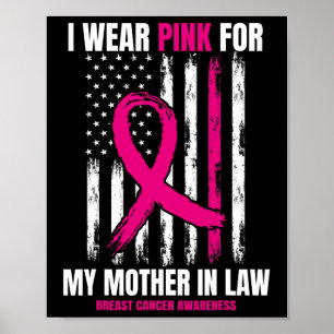 Rosa Mamma Svärmor Breast Cancer Awareness Ame Poster