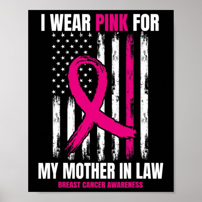 Rosa Mamma Svärmor Breast Cancer Awareness Ame Poster (Framsidan)
