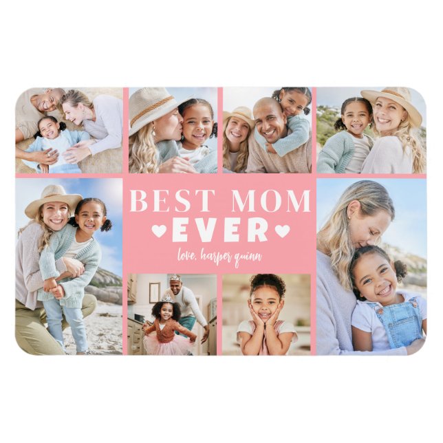 Rosa mammabilder Collage Magnet (Horisontell)