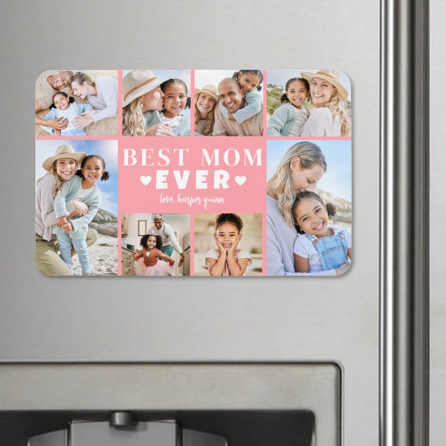 Rosa mammabilder Collage Magnet (Pink Mom Photo Collage Magnet )