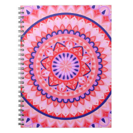 Rosa Mandala Boho Egenvård Geometriskt Mönster Mys Anteckningsbok