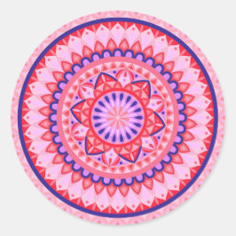 Rosa Mandala Boho Livlig Geometrisk Mönsterdekal Runt Klistermärke