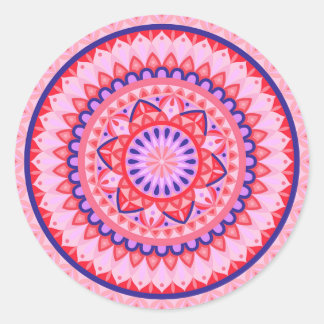 Rosa Mandala Boho Livlig Geometrisk Mönsterdekal Runt Klistermärke