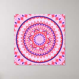 Rosa Mandala Boho Livlig Kärlek Geometriskt Mönste Canvastryck