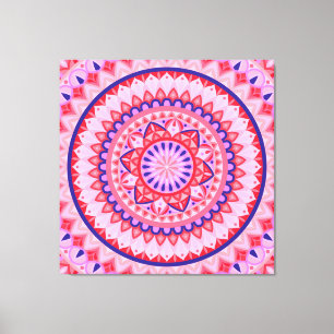 Rosa Mandala Boho Livlig Kärlek Geometriskt Mönste Canvastryck