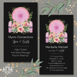 Rosa Mandala Crystals Flower Energy Yoga Reiki Spa Visitkort