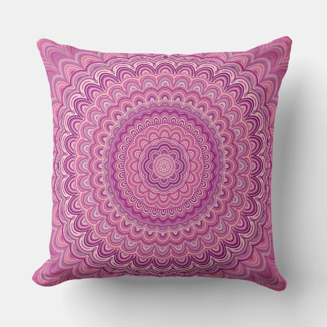 Rosa Mandala Decor Pillow Kudde (Framsida)