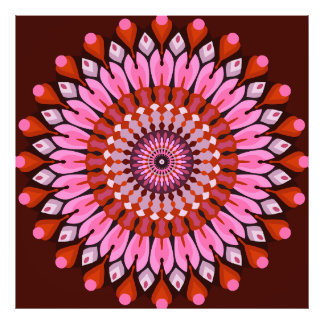 Rosa Mandala Fototryck