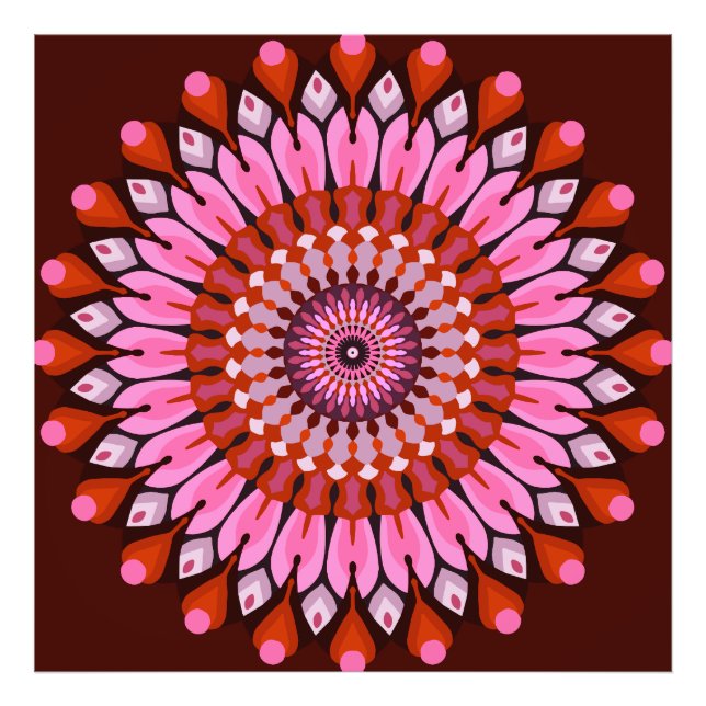 Rosa Mandala Fototryck (Framsidan)