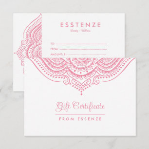 Rosa Mandala Gift Certificate Design
