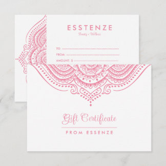 Rosa Mandala Gift Certificate Design