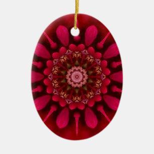 Rosa Mandala Julgransprydnad Keramik