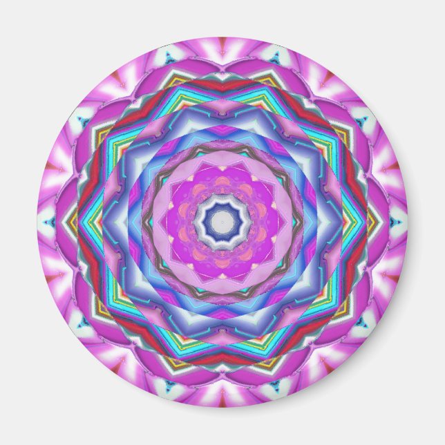 Rosa Mandala Magnet (Framsidan)