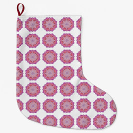 Rosa mandala stor julstrumpa