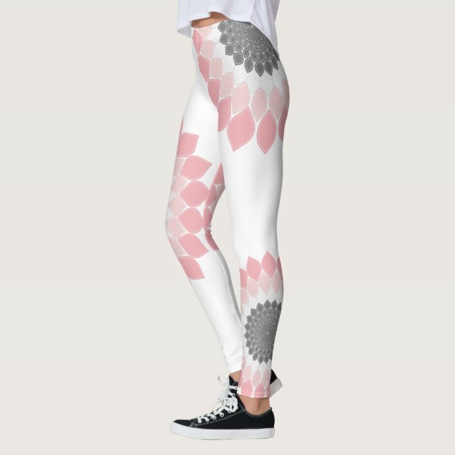 Rosa Mandala-trendiget sommar och vår Leggings (Vänster)