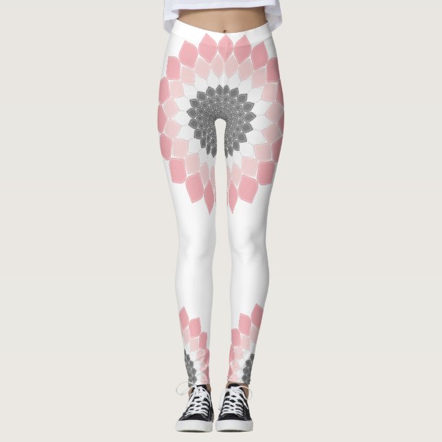 Rosa Mandala-trendiget sommar och vår Leggings (Framsida)