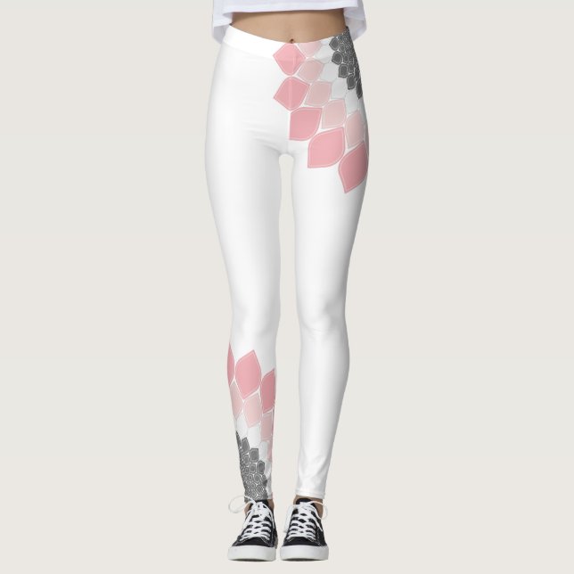 Rosa Mandala-trendiget sommar och vår Leggings (Framsida)