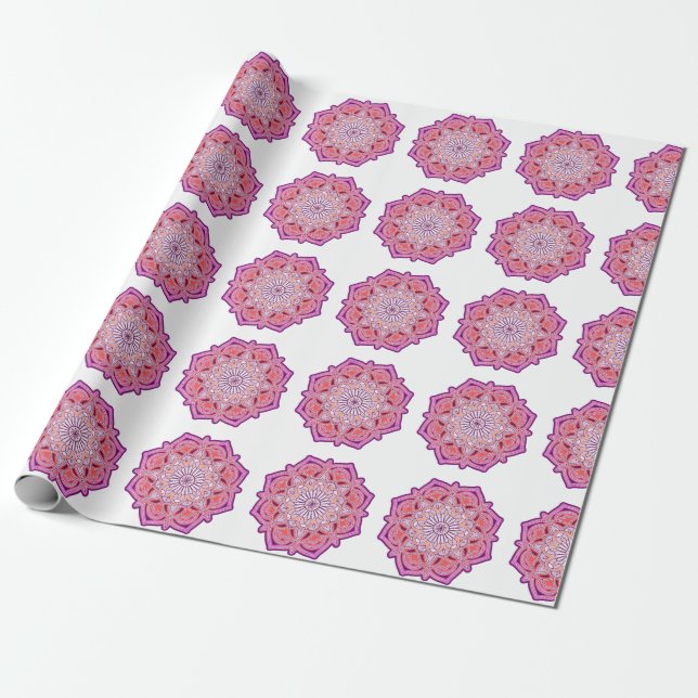 rosa mandala WRAPPING PAPPER Presentpapper (Utrullad)