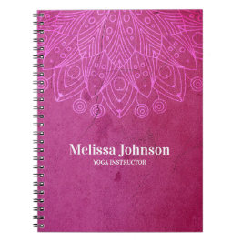 Rosa Mandala Yoga Meditation Anpassningsbar Anteckningsbok