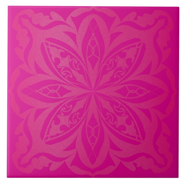 Rosa mandala zen kakelplatta (Framsidan)