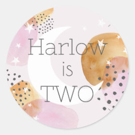 ROSA MÅNE 2 MÅNE RUNT KLISTERMÄRKE