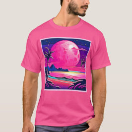Rosa Måne Beachscape Art T Shirt