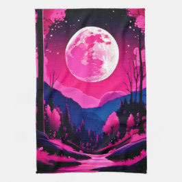 Rosa Måne Fantasy Kökshandduk