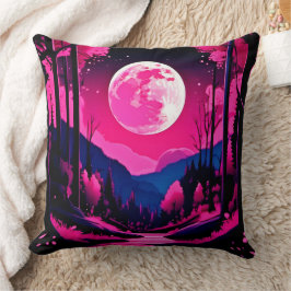 Rosa Måne Fantasy Kudde