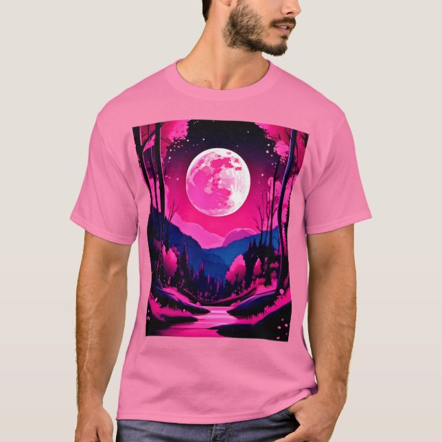 Rosa Måne Fantasy T Shirt (Framsida)