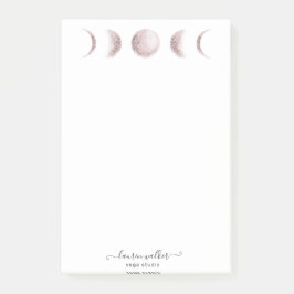 rosa måne faser yoga studio publicera anteckninga post-it block