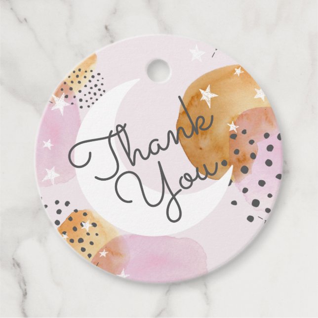 Rosa Måne Gåvor Etiketter (Framsida)