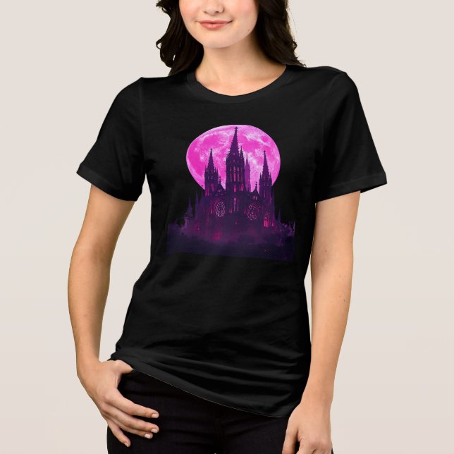 Rosa Måne Gothic Cathedral T Shirt (Framsida)