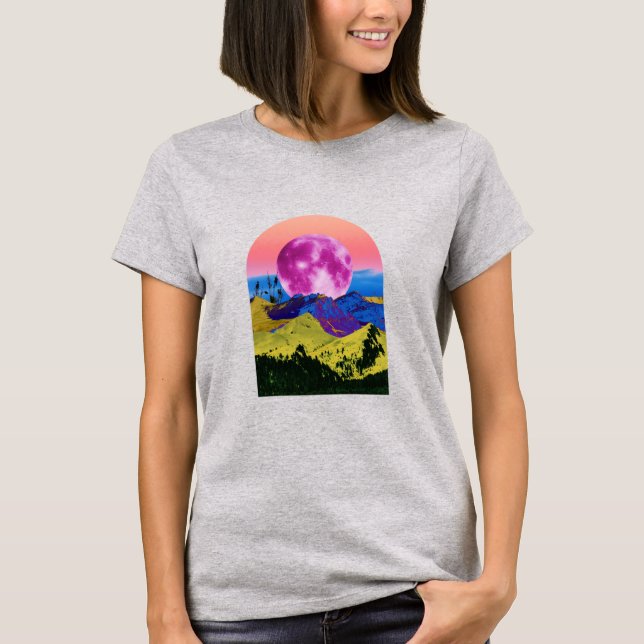 Rosa Måne Ligcape Collage T-Shirt (Framsida)
