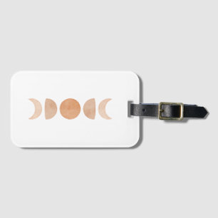 Rosa Måne Phases Luggage Tag Bagagebricka