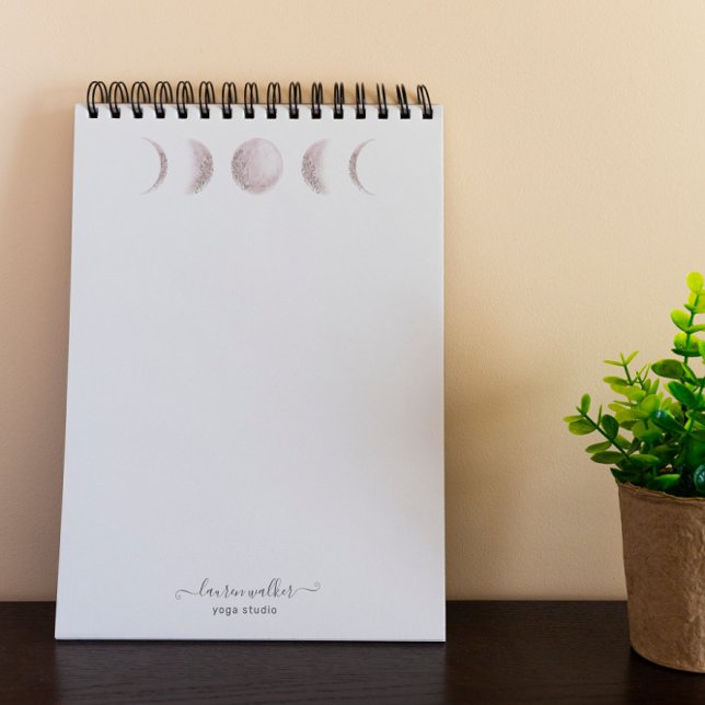  Rosa Måne Phases Yoga Studio Anteckningsblock (Skapare uppladdad)