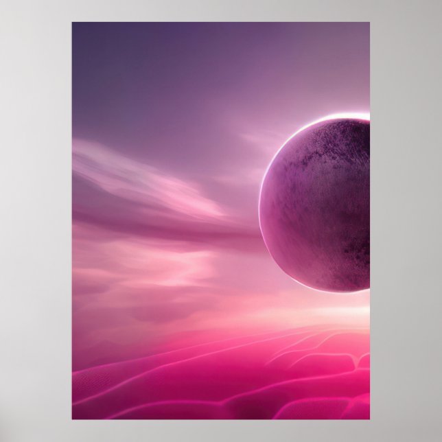 Rosa Måne - Rosa Planet Canvas Poster (Framsidan)
