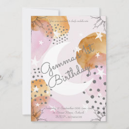 Rosa måninvitation inbjudningar