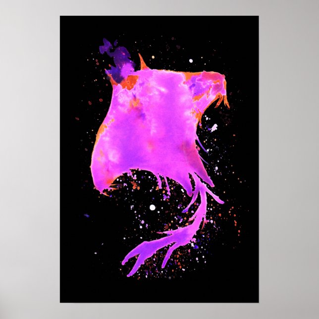 Rosa Manta Ray Poster (Framsidan)