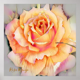Rosa ”Manyo” [Värde Posterpapper] Poster