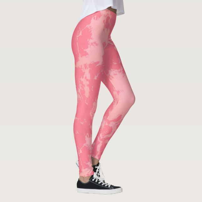 Rosa Marble Abstrakt Leggings (Höger)