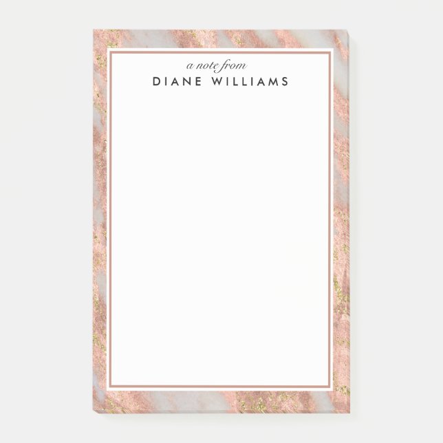 Rosa Marble Abstrakt Mönster Post-it Block (Framsida)